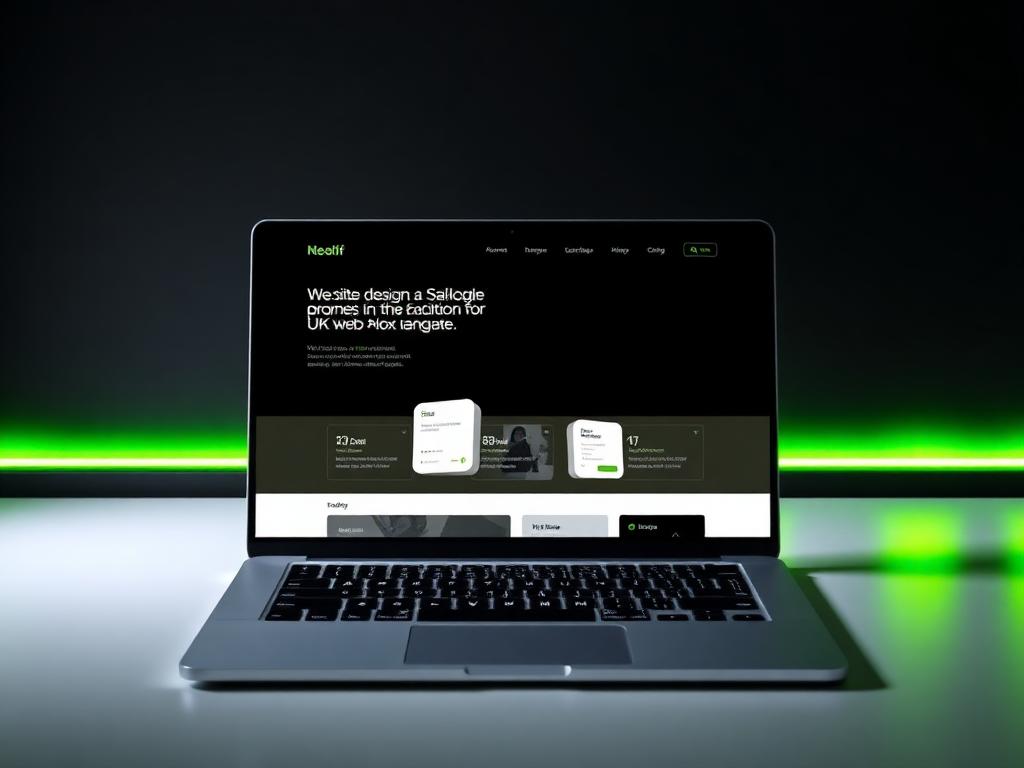 Website mockup on a laptop